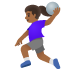 🤾🏾‍♀️ woman playing handball: medium-dark skin tone display on Google